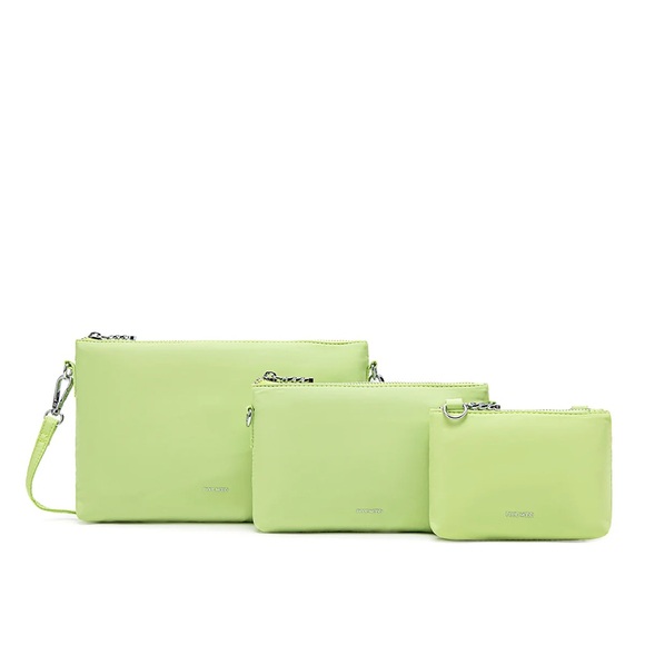 Pixie Mood DREA POUCHES PURSE SET in Lime Nylon - Picture 9 of 10